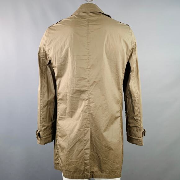 JOHN VARVATOS STAR USA Size L Tan Cotton Double Breasted Trenchcoat - Picture 3 of 7
